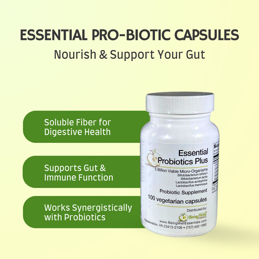 Essential Probiotics Plus - No Refrigeration Required - 100 vegetarian capsules