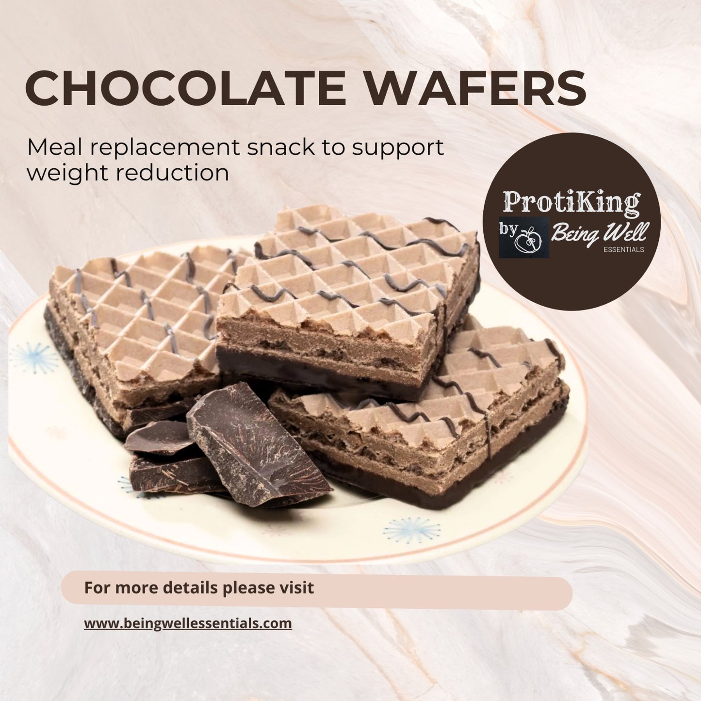 Proti King - Protein Square Wafers (5 packets with 2 square in each) - Ideal Protein-compatible