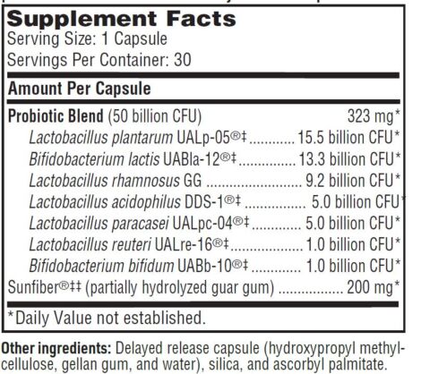 Ther-Biotic Synbiotic Synergistic, high CFU microbiota support from 7 probiotics plus a low FODMAP Certified prebiotic - CAPSULES by SFI Health