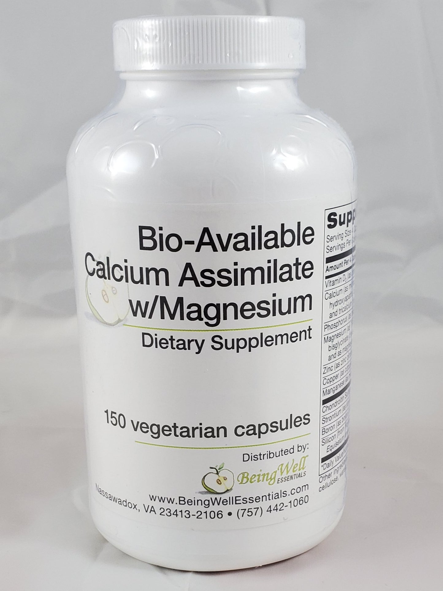 Bio-Available Calcium Assimilate with Magnesium - 150 Vegetarian Capsules by Being Well Essentials