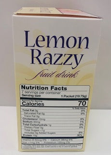 Proti Health Lemon Razzy Protein Fruit Drink Powder - 7 servings - only 70 calories - 15g protein