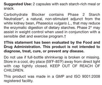 Carbohydrate Blocker with Phase 2 Starch Neutralizer - 90 Capsules DISCONTINUED
