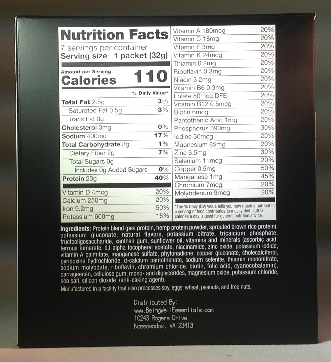 Proti King- Very Low Carb PLANT (pea, hemp, & rice protein) Base Mix - 20g protein - 110 calories