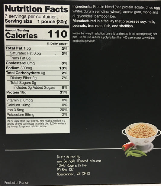 Proti King High Protein ORZO High Protein Pasta CURRENTLY ON BACK ORDER - 18g protein - 7 servings - only 4 net carbs