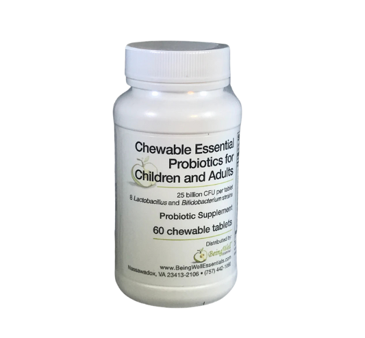Chewable Essential Probiotics for Children & Adults - 60 tablets by Being Well Essentials