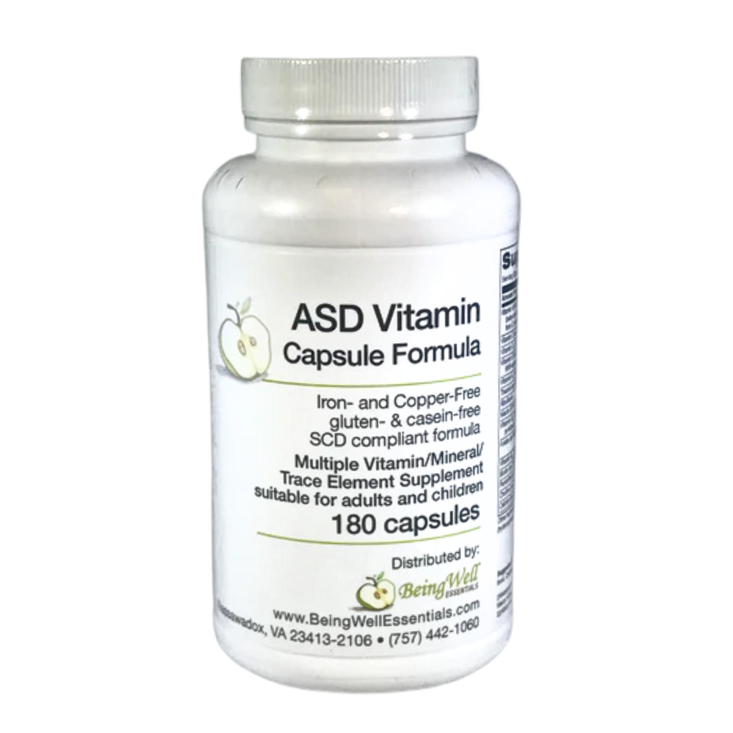ASD Vitamin Capsule Formula – Best Vitamins for Kids & Adults with Autism | Vitamin A & B12, Collagen Peptides | SCD & GFCF Compliant | Being Well Essentials