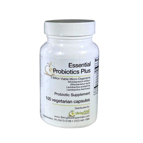 Essential Probiotics Plus - No Refrigeration Required - 100 vegetarian capsules