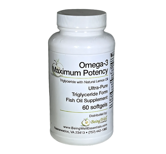 Omega-3 Ultra 1,000 mg EPA-DHA Ultra-Pure Triglyceride Form Fish Oil Supplement -Maximum Potency Ultra-Pure Fish Oil Supplement  60 Soft gels