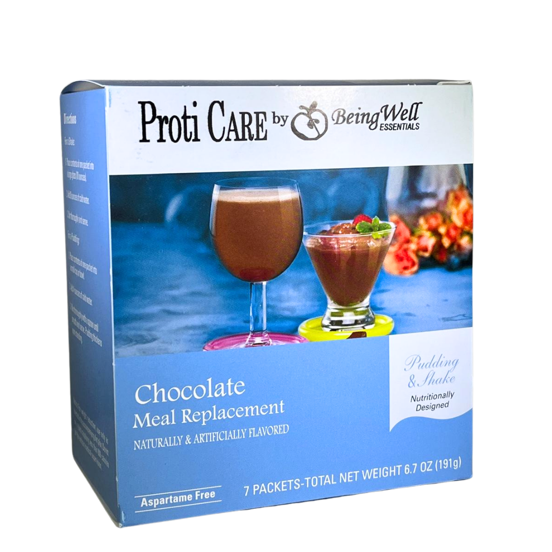Proti Care Meal Replacement Pudding & Shake - Nine Flavors- Aspartame Free - 7 servings - 100 calories -15g protein