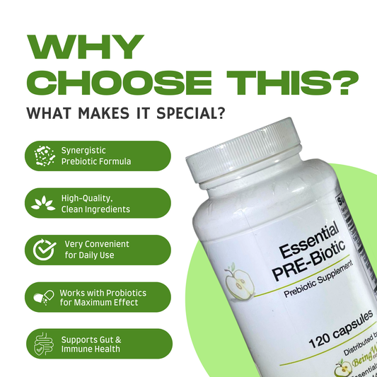 Essential Prebiotic Capsules – Inulin-Based Prebiotic - 120 Capsule by Being Well Essentials