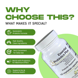 Essential Probiotics Plus - No Refrigeration Required - 100 vegetarian capsules