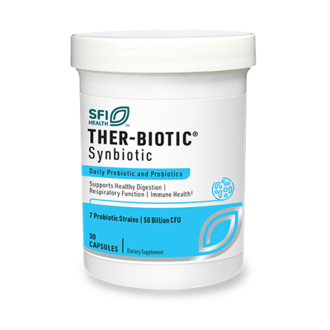 Ther-Biotic Synbiotic Synergistic, high CFU microbiota support from 7 probiotics plus a low FODMAP Certified prebiotic -  CAPSULES by SFI Health