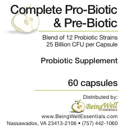Complete Pro-Biotic & Pre-Biotic Blend of 12 probiotic strains 25 billion CFU per capsule
