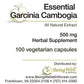 ESSENTIAL GARCINIA CAMBOGIA 500 MG CAPS FOR WEIGHT LOSS - 100 CAPS