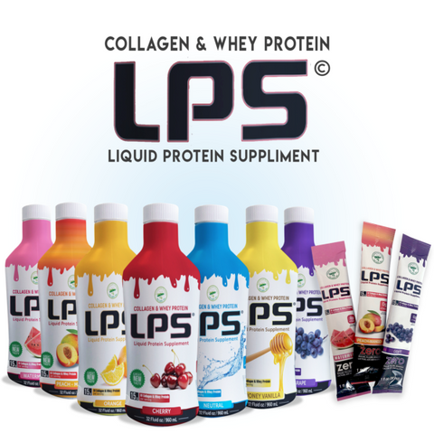 Liquid Protein Supplement - Collagen & Whey - 32 fluid oz. - 6 flavors available