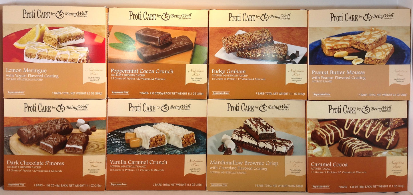 Proti Care Bar Triple Boxes -  7 servings - Multiple Flavor Options