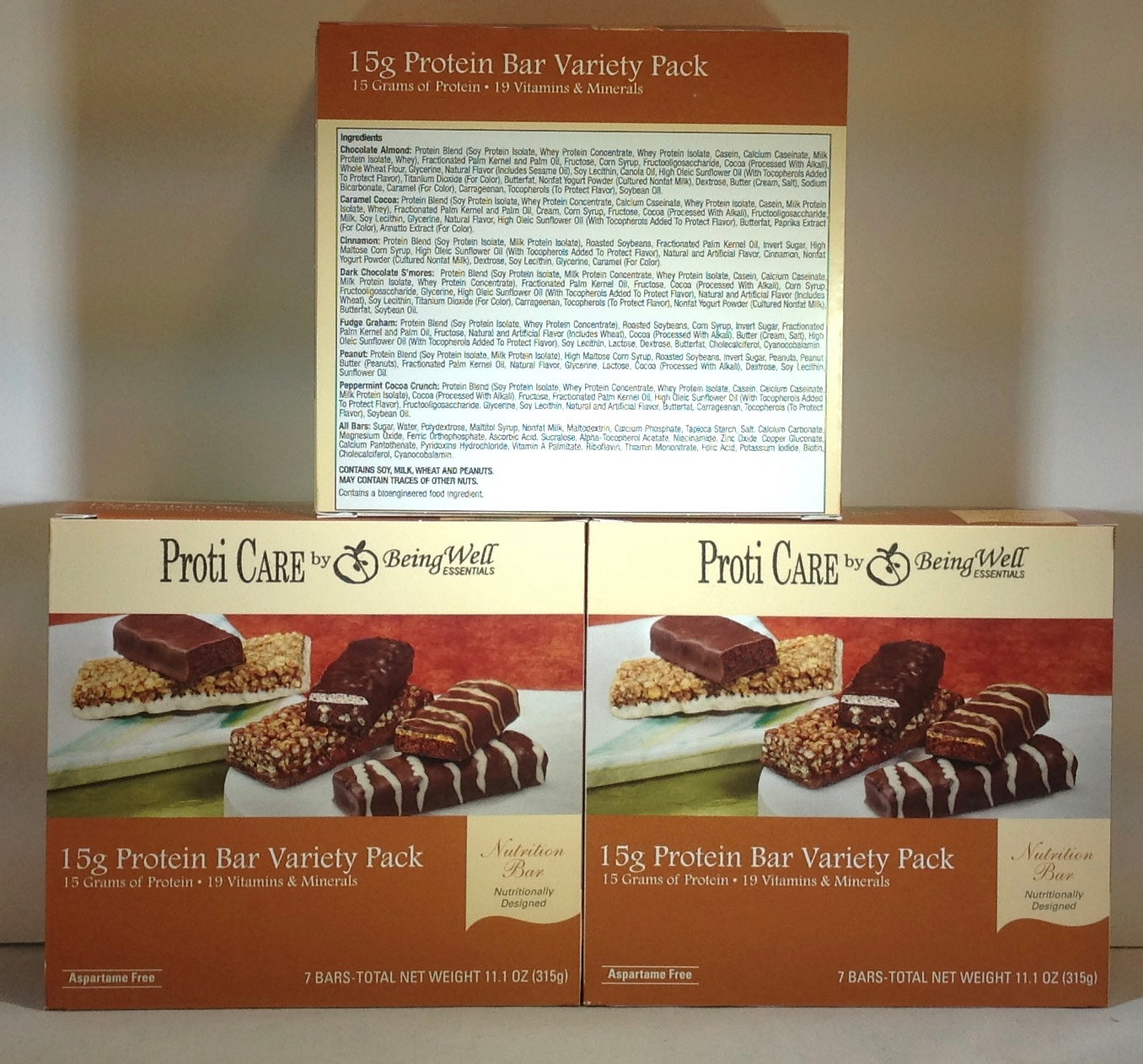 Proti Care Bar Triple Boxes -  7 servings - Multiple Flavor Options