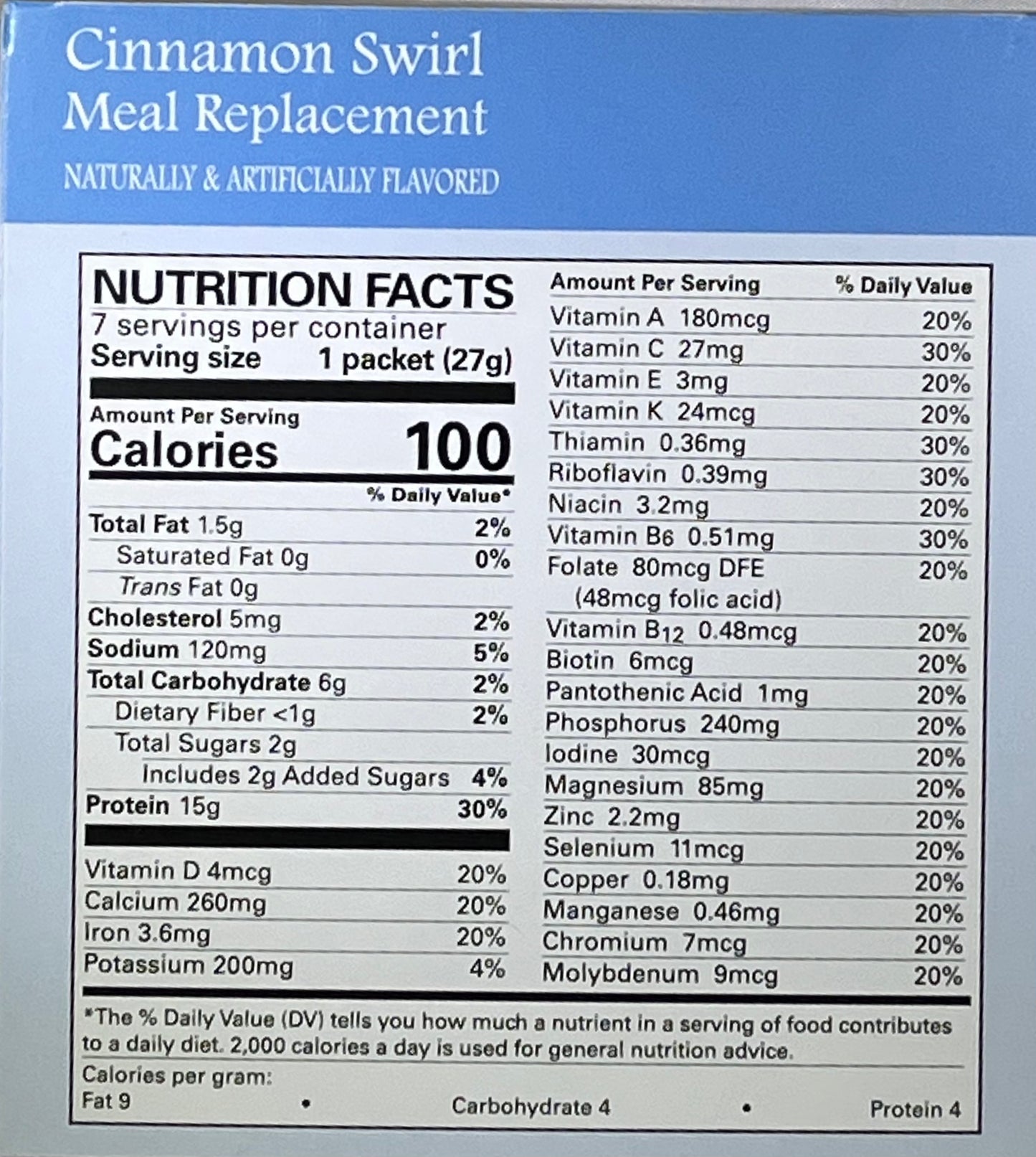Proti Care Meal Replacement Pudding & Shake - Nine Flavors- Aspartame Free - 7 servings - 100 calories -15g protein