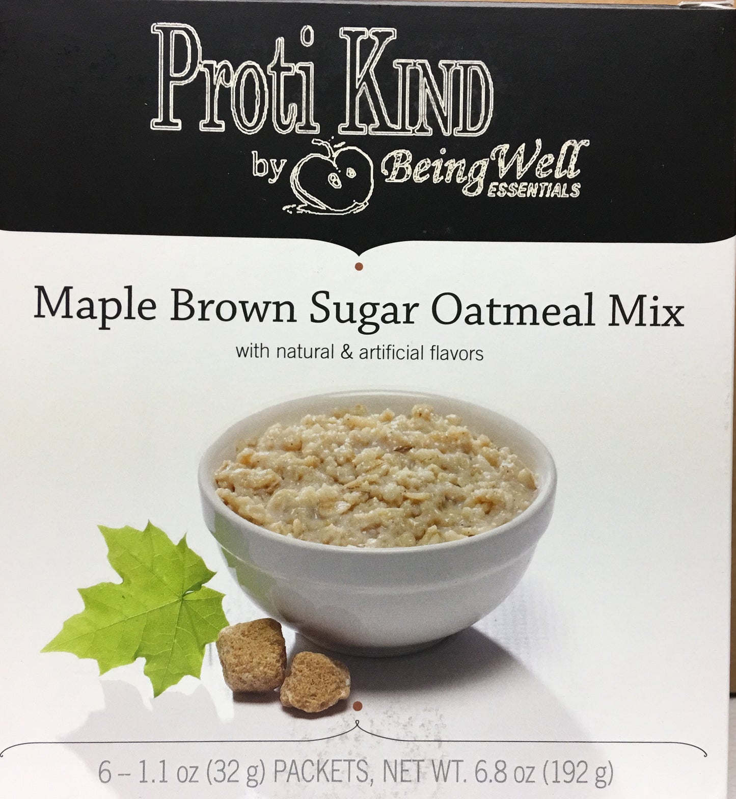 Proti Diet Oatmeal - SEVEN servings per box MAPLE BROWN SUGAR or APPLE CINNAMON