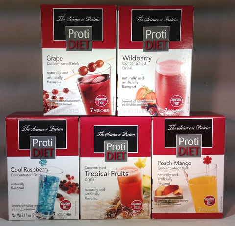 New ProtiDiet Liquid Variety Drink Concentrate Packs