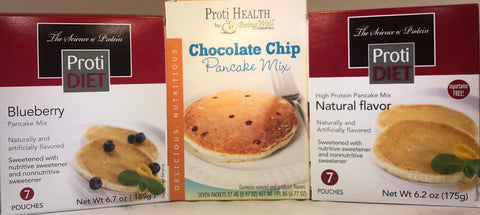 ProtiDiet and Proti Health Pancake Mix - THREE Flavors - 7 servings