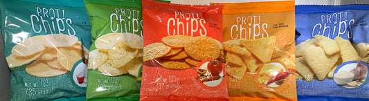 Sea salt vinegar, Dill, BBQ, Nacho, Ranch, chips Proti King, bags of chips, diet, Healthy, chips,