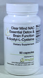 Clear Mind NAC Essential Detox & Brain Function N-Acetyl-L-Cysteine - Dietary Supplement - 90 capsules