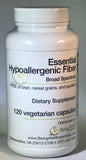 Essential Hypo-allergenic Broad Spectrum Fiber - FREE of bran, cereal grains, and psyllium - 120 vegetarian capsules