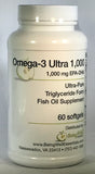 OMEGA-3 Maximum Potency Ultra-Pure 1,000 EPA-DHA ultra-pure Triglyceride Form Fish Oil with subtle lemon flavor 60 softgels