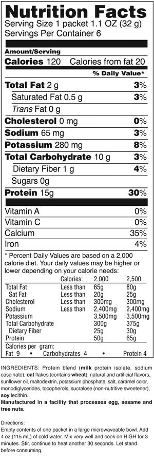 Proti Diet Oatmeal - SEVEN servings per box MAPLE BROWN SUGAR or APPLE CINNAMON